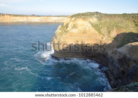 Amazing panoramic view of the shore at Port Campbell National Park, near Twelve Apostles, along Great Ocean Road, near Melbourne, Victoria, Australia