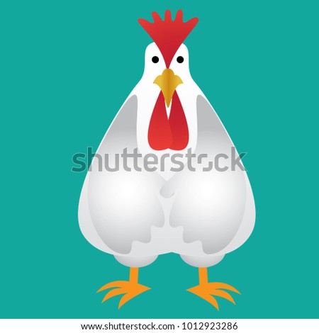 Rooster In Comic Character Vector Illustration