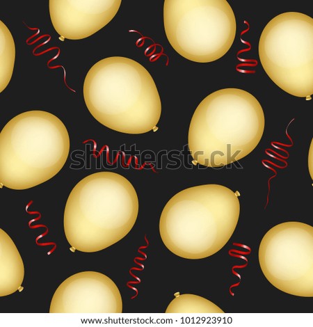  gold balloons seamless pattern