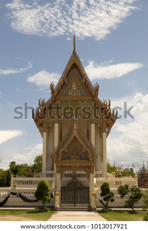 Beautiful Thai temple  on sky background