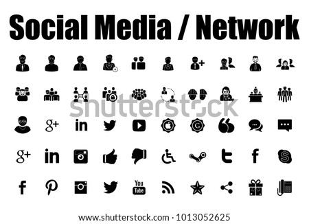 social media and network icons Royalty-Free Stock Photo #1013052625
