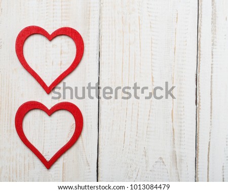 Love concept for mother's day and valentine's day. Valentine. Love. Valentine's Day postcard. Happy Valentine's day hearts on wooden background. Valentine card with space for text Royalty-Free Stock Photo #1013084479