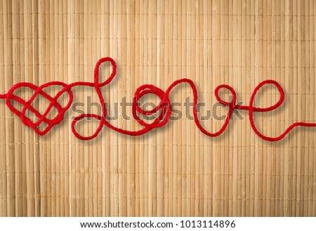 Red rope in heart shape