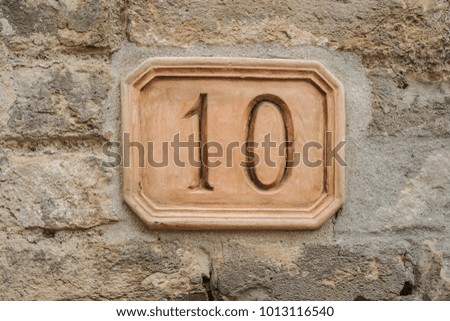 number ten on wall