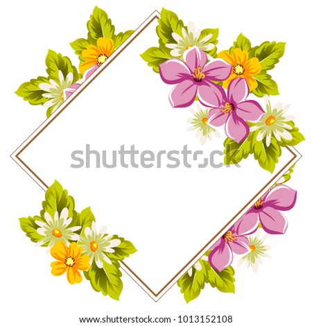 Beautiful frames for your text from the flowers. For design postcards, greeting, invitation birthday, marriage, Valentine's day, party, holiday, celebration. Vector illustration.