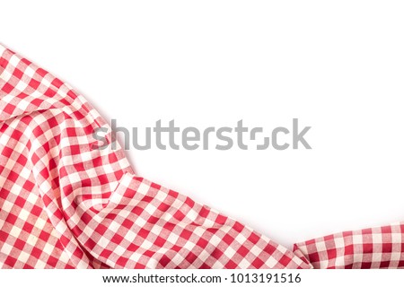 red table cloth texture on white background