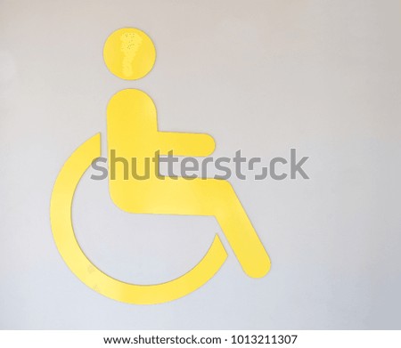  disabilities wheelchair symbol on white background