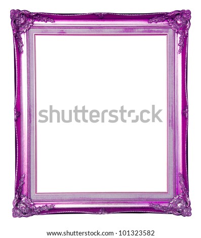 old purple frame isolated on white