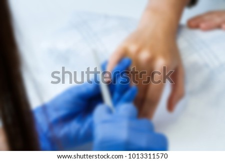 Manicure, procedure by patient