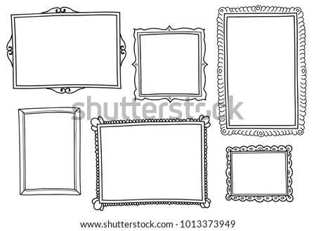Set of hand-drawn vector frames.