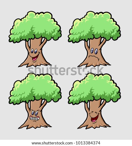 Tree emoji expression cartoon character