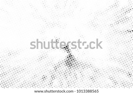 Halftone black and white grunge. Texture of dots scattered on a white background. Abstract pattern in vintage art style print on business cards, badges, labels. Vector monochrome elements