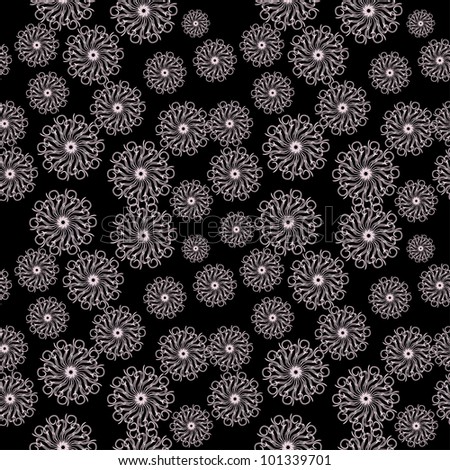 abstract seamless pattern with flowers or snowflakes. Beauty floral background