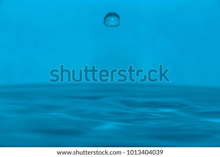 drop of clean blue water