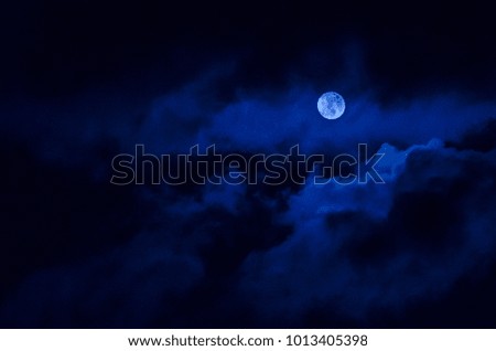 moon in the cloudy sky 