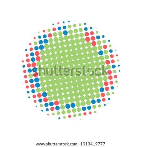 Colorful halftone circles, dots pattern, vector, grunge. Comic texture background. Monochrome half-tone. Circle halftone Dots, rainbow geometric gradient for pop art designs.