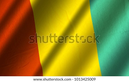Authentic colorful textile flag of Guinea