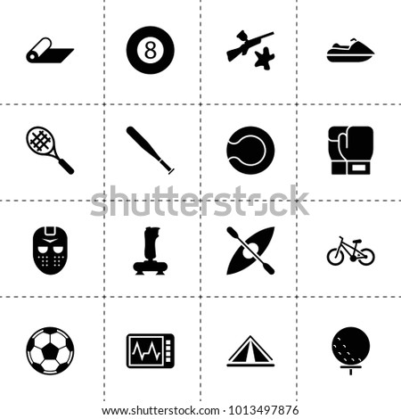Activity icons. vector collection filled activity icons. includes symbols such as billiards, joystick, paintball, heart beat monitor. use for web, mobile and ui design.