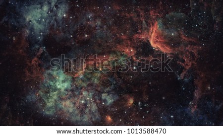 Starry deep outer space - nebula and galaxy 