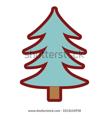 line color natural pine tree with trunk design