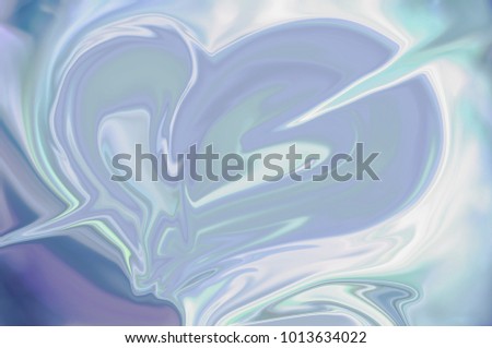 Digital blurred blue background with pierced heart pictured with grunge flow