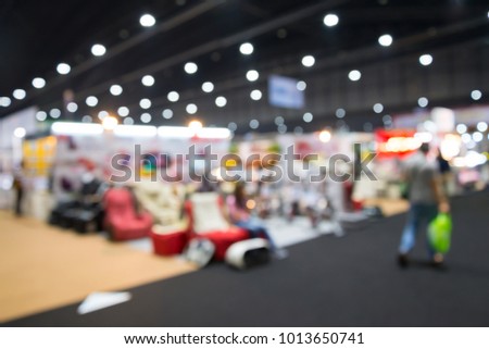 Abstract blurred furniture home decor expo background