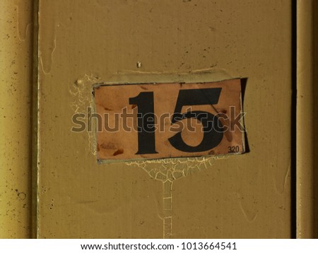 Old, antique door numbers and signs
