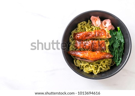 roasted duck with vegetable noodles - Asian food style