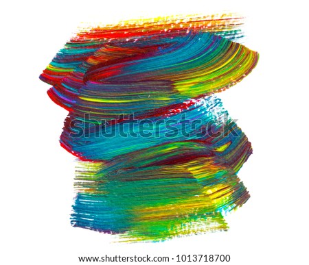 Abstract art background hand drawn acrylic painting. Brushstrokes colorful texture acrylic paint on canvas. picture for artwork design. Modern contemporary art. 