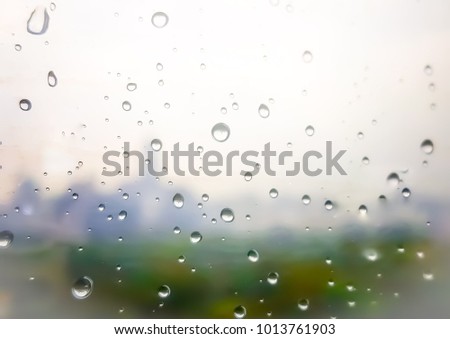 A Rain Drop in the mirror after the rain with dream sweet picture stlye in soft focus
