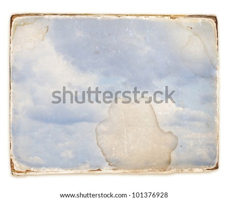 Old paper texture background, with rough texture and edges on white, with clipping paths
