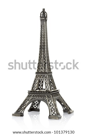 Eiffel tower isolated on white background, clipping path included Royalty-Free Stock Photo #101379130