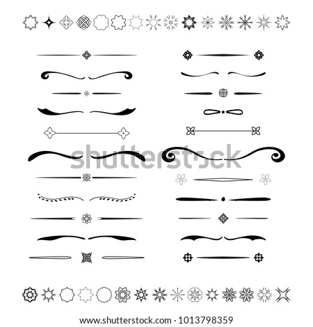 Text dividers. Hand drawn collection of vector dividers, bumpers, frames, ornaments. Royalty-Free Stock Photo #1013798359