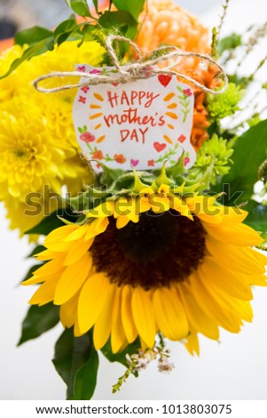 Mother's Day handmade message with vibrant color flowers