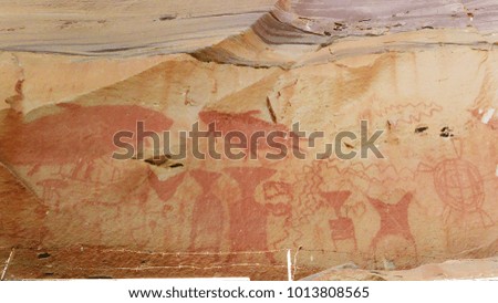 ancient painting,Phatam National Park, Ubonrachathani, Thailand