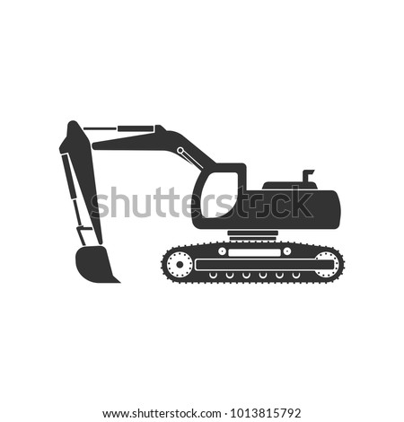Excavator icon. Logo element illustration.  Simple Excavator concept. Can be used in web and mobile. Royalty-Free Stock Photo #1013815792