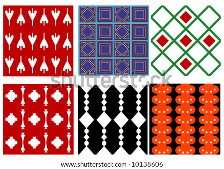 Collection af six patterns