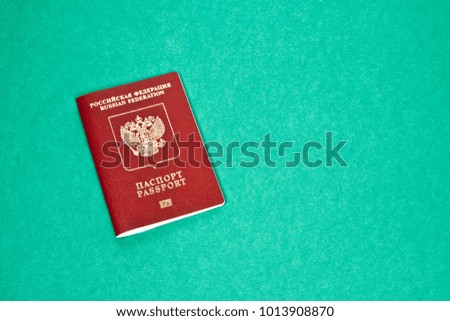 russian passport on green background