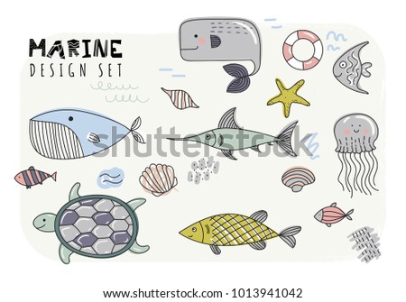 Set of fishes. Vector illustration