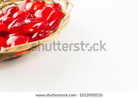 Image of the heart as a symbol of the holy Valentine's Day and love on a white background