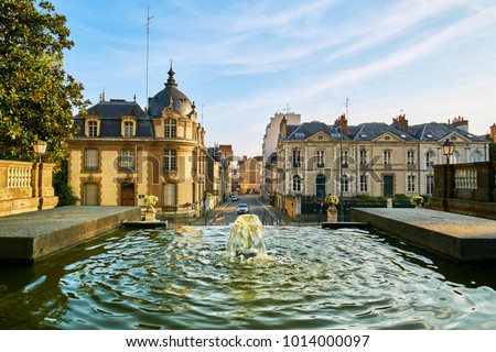 Entrance of thabor park, Rennes city, Brittany, France            Royalty-Free Stock Photo #1014000097