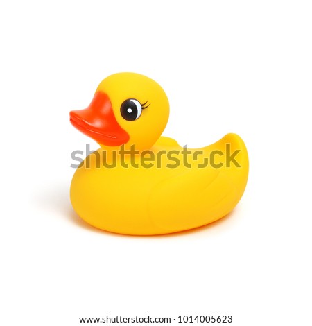 Yellow rubber duck isolated on white background Royalty-Free Stock Photo #1014005623