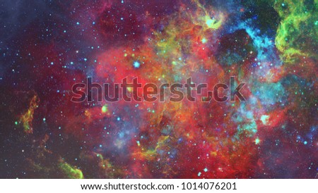 Galaxy and nebula. Elements of this Image Furnished by NASA
