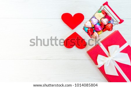 Valentine day and Sweetest day, love concept, flat lay photo with copy space for text Royalty-Free Stock Photo #1014085804