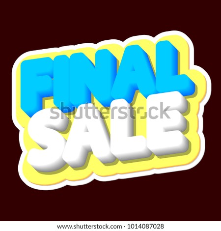 Final Sale, poster design template, isolated sticker, vector illustration