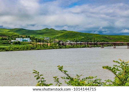 Jilin Province Hunchun Tumen River Bund architectural landscape