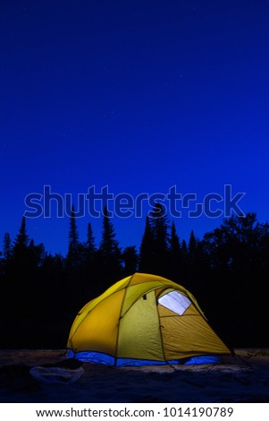 Scene from camp life while on the Noire River in Quebec, Canada.