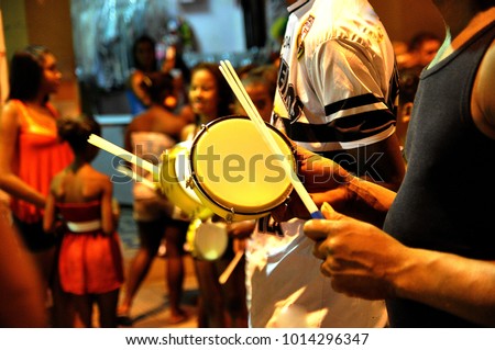 Samba school rehearsal with tambourine Royalty-Free Stock Photo #1014296347