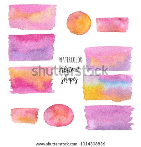 Abstract brush paint texture design illustration. Watercolor shapes isolated on white background. For design, banner, text and more