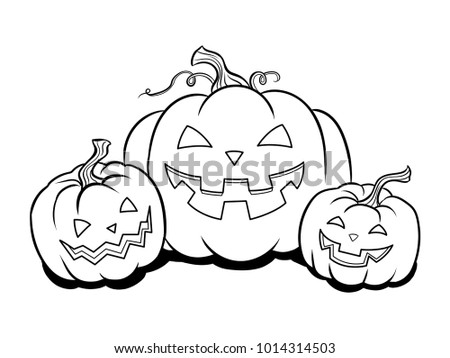 Halloween lantern coloring vector illustration. Isolated image on white background. Comic book style imitation.